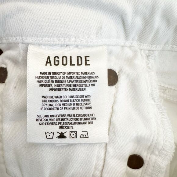 AGOLDE Riley High Rise Straight Crop Jean in Sour Cream White Size 26 - Picture 11 of 13